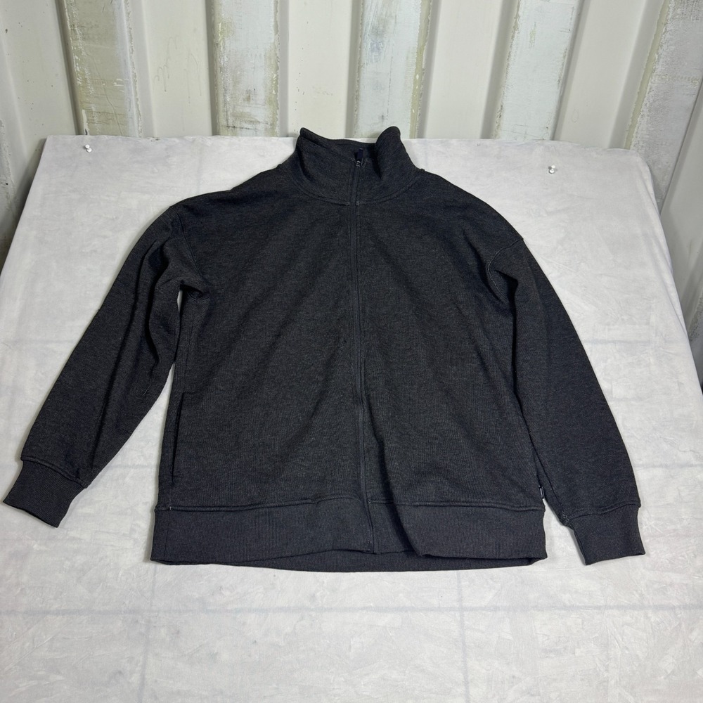 Mondetta Womens Full Zip Jacket Heather Black Fleece Cozy‎ Long Sleeve Outdoor L